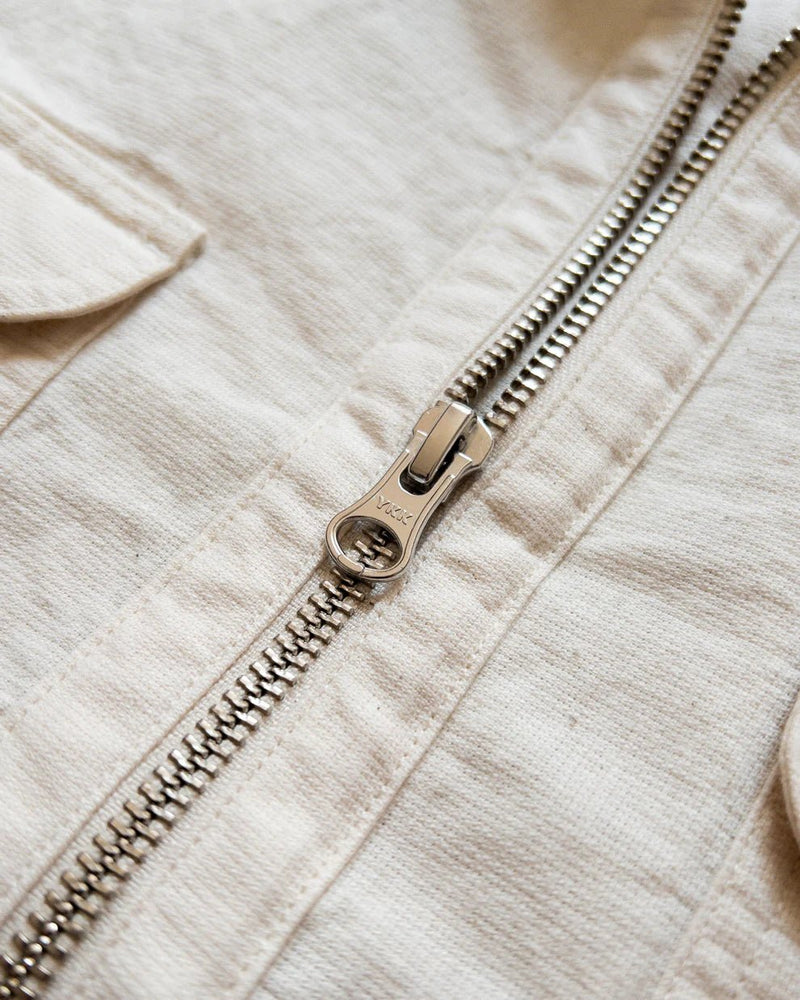 Aertex Half Zip Shirt - Unbleached - Lazy Sun