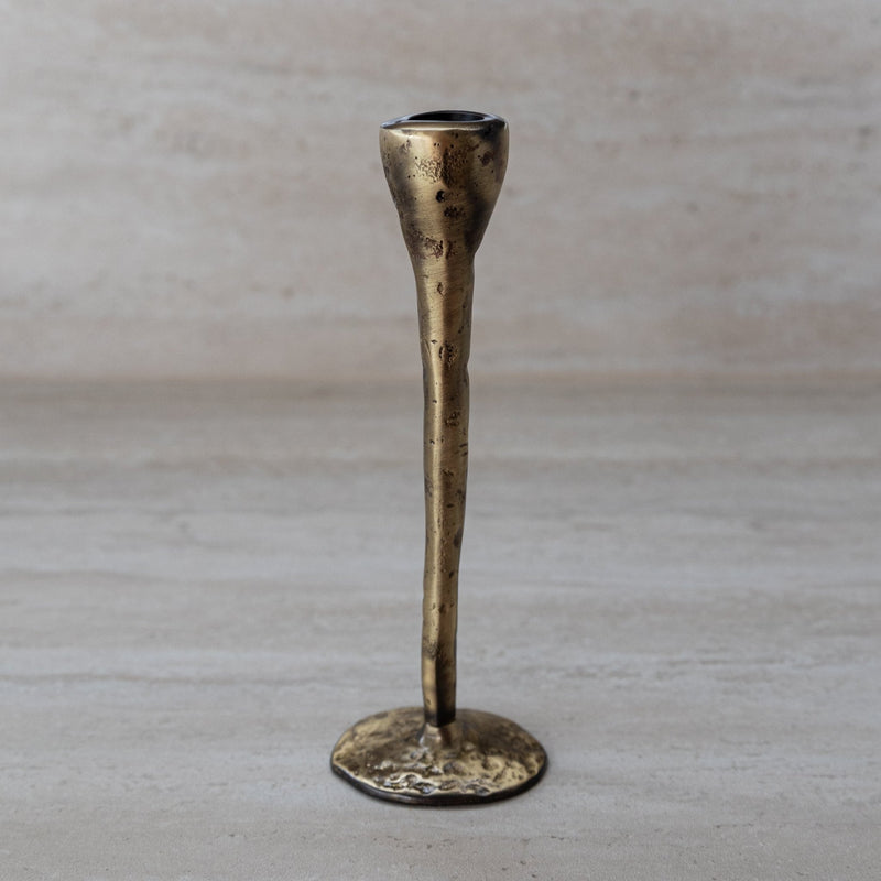 Antique Brass Large Candlesticks - Set of 3 - Lazy Sun