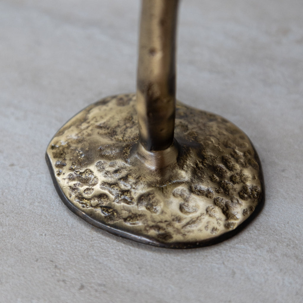 Antique Brass Large Candlesticks - Set of 3