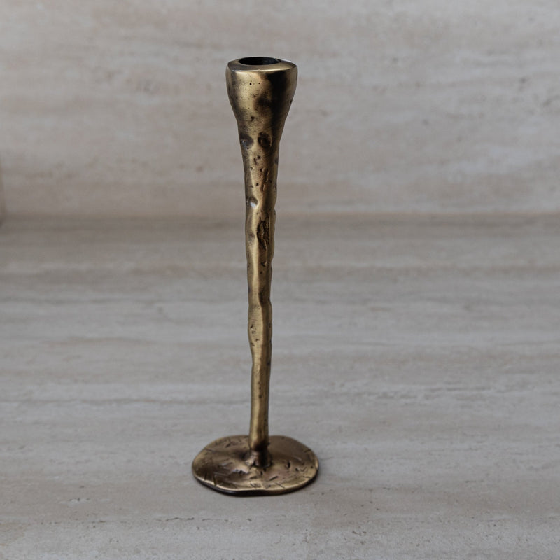 Antique Brass Large Candlesticks - Set of 3 - Lazy Sun