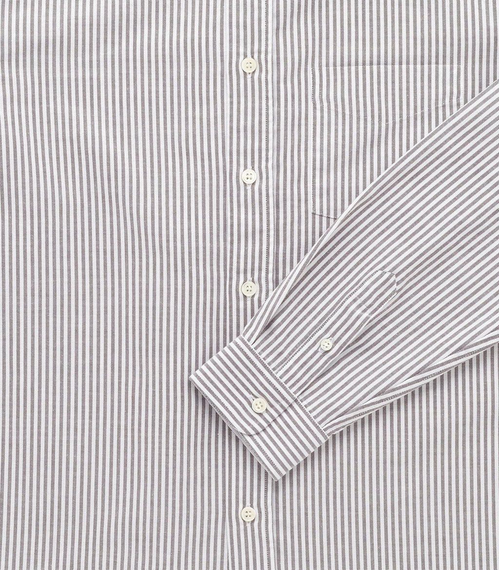"Beefy" Cotton Oxford - Brown Stripe