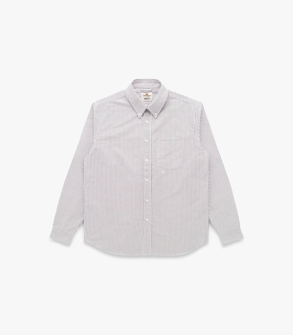 "Beefy" Cotton Oxford - Brown Stripe