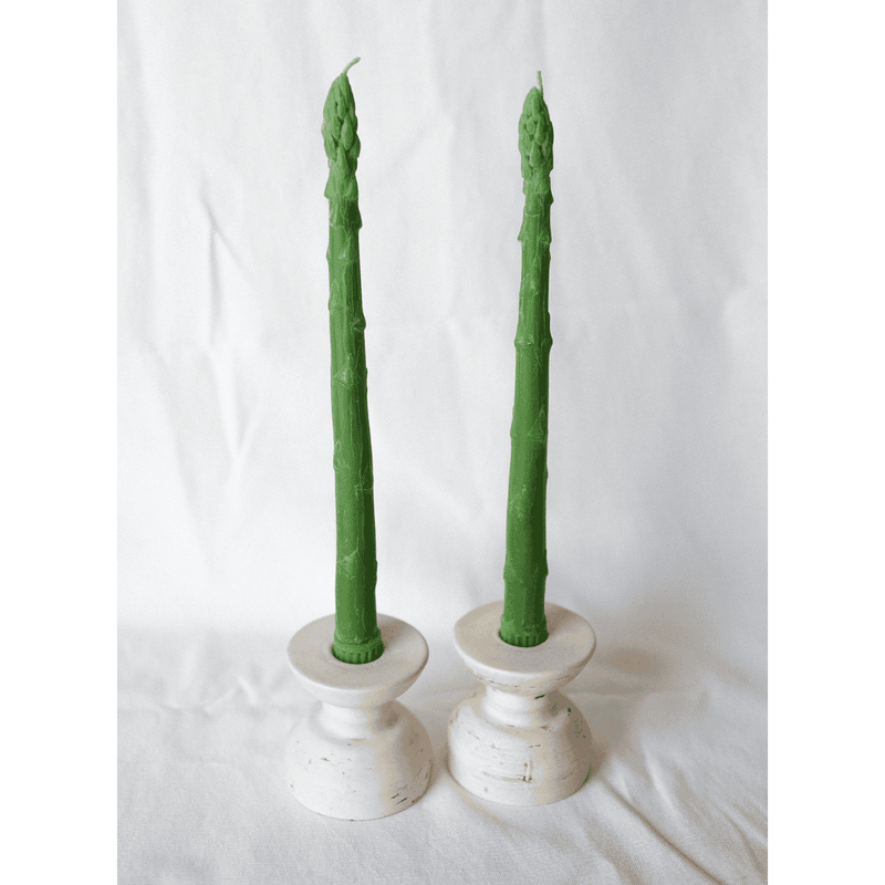 Beeswax Asparagus Candle Taper Pair (2) - Lazy Sun