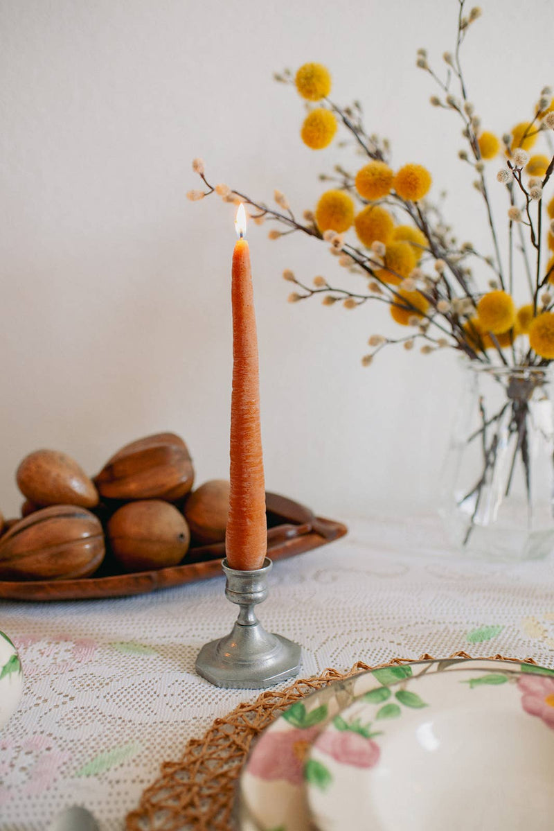 BEESWAX CARROT TAPER CANDLE PAIR - 2 - Lazy Sun