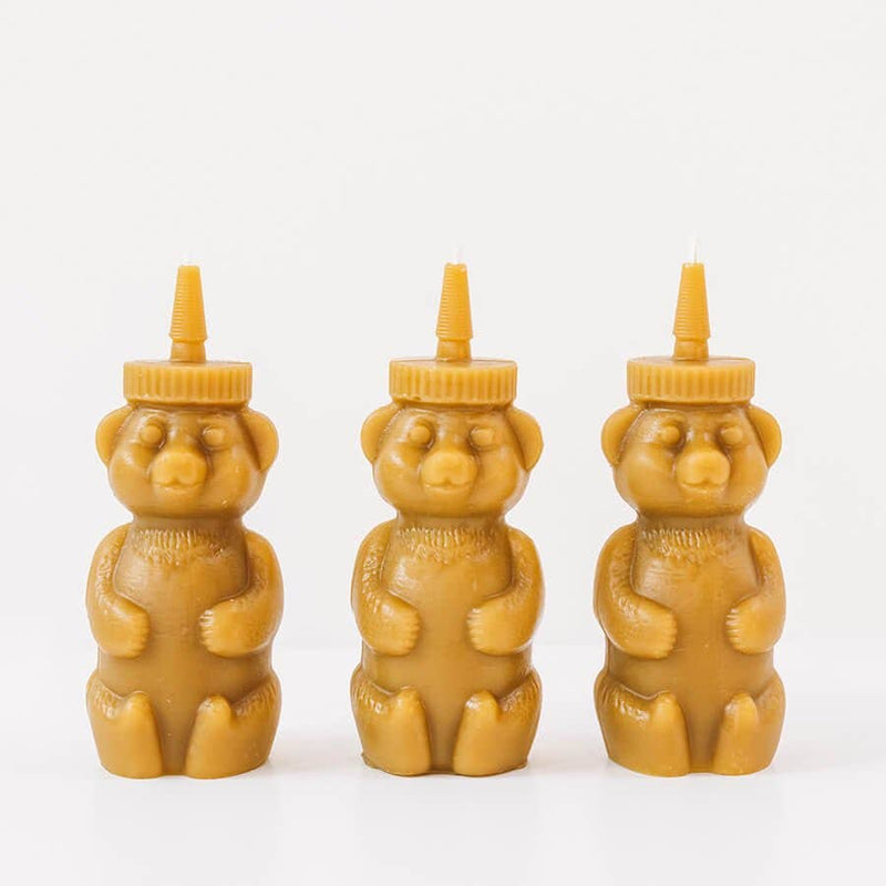 Beeswax Honey Bear Candle - Lazy Sun