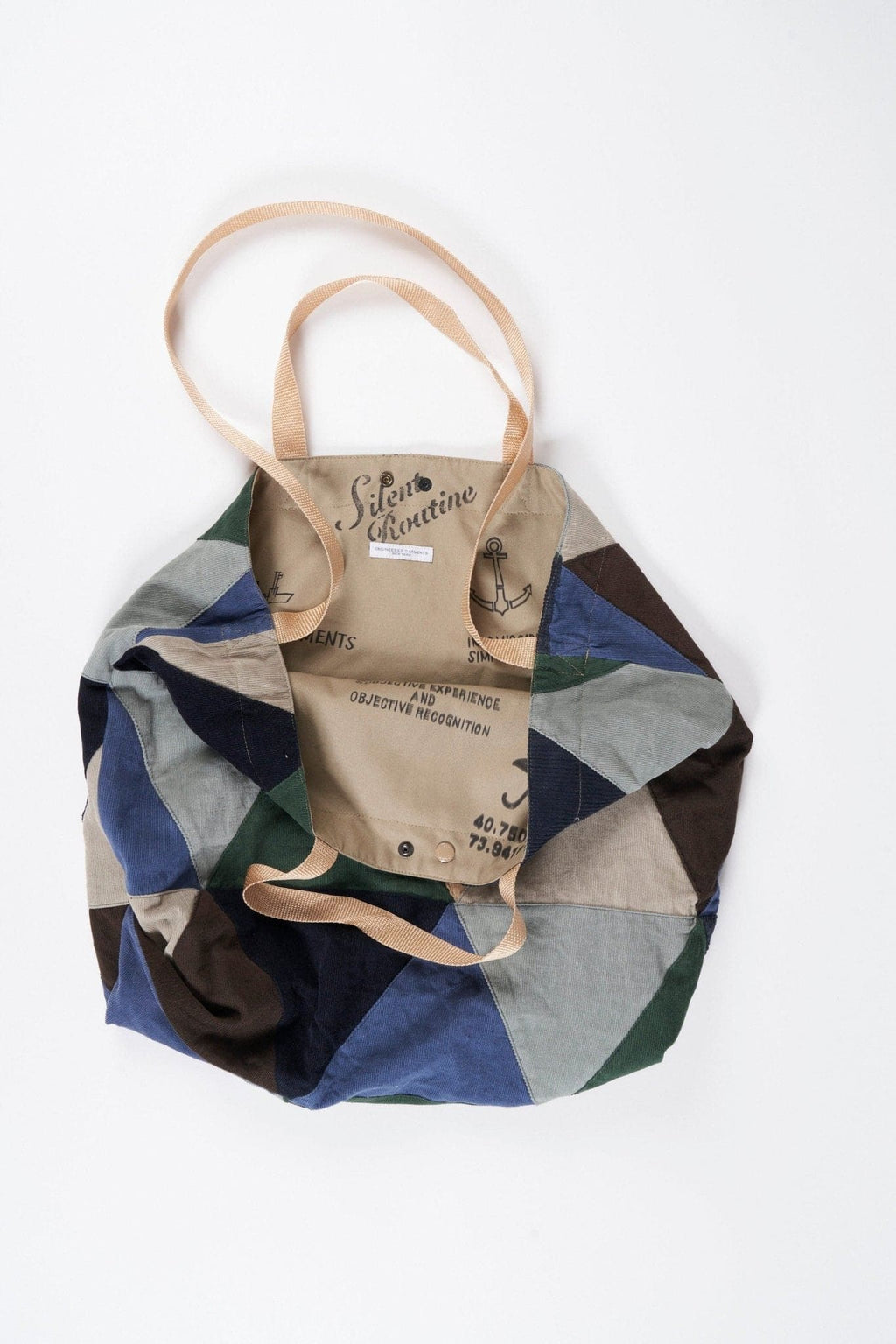 Carry All Tote - Multi Color Triangle Corduroy Patchwork