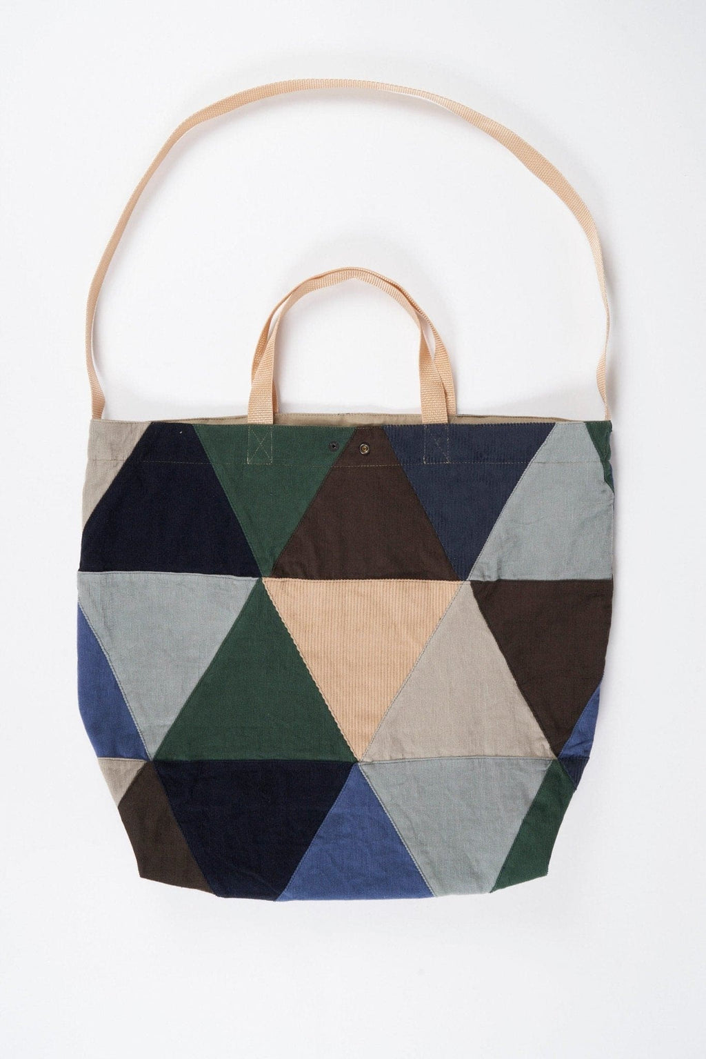 Carry All Tote - Multi Color Triangle Corduroy Patchwork