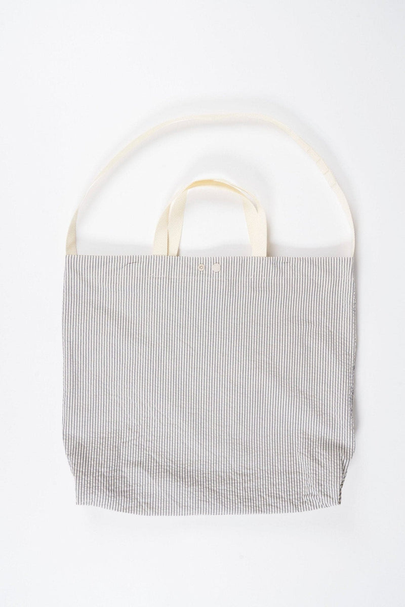 Carry All Tote-Navy - Natural Cotton Seersucker - Lazy Sun