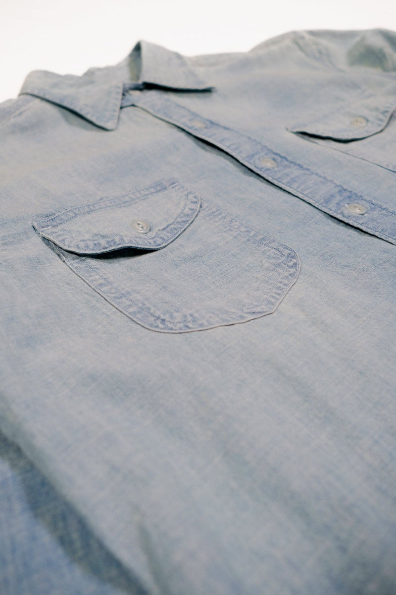 Chambray Workshirt - Sunfaded Indigo - Lazy Sun