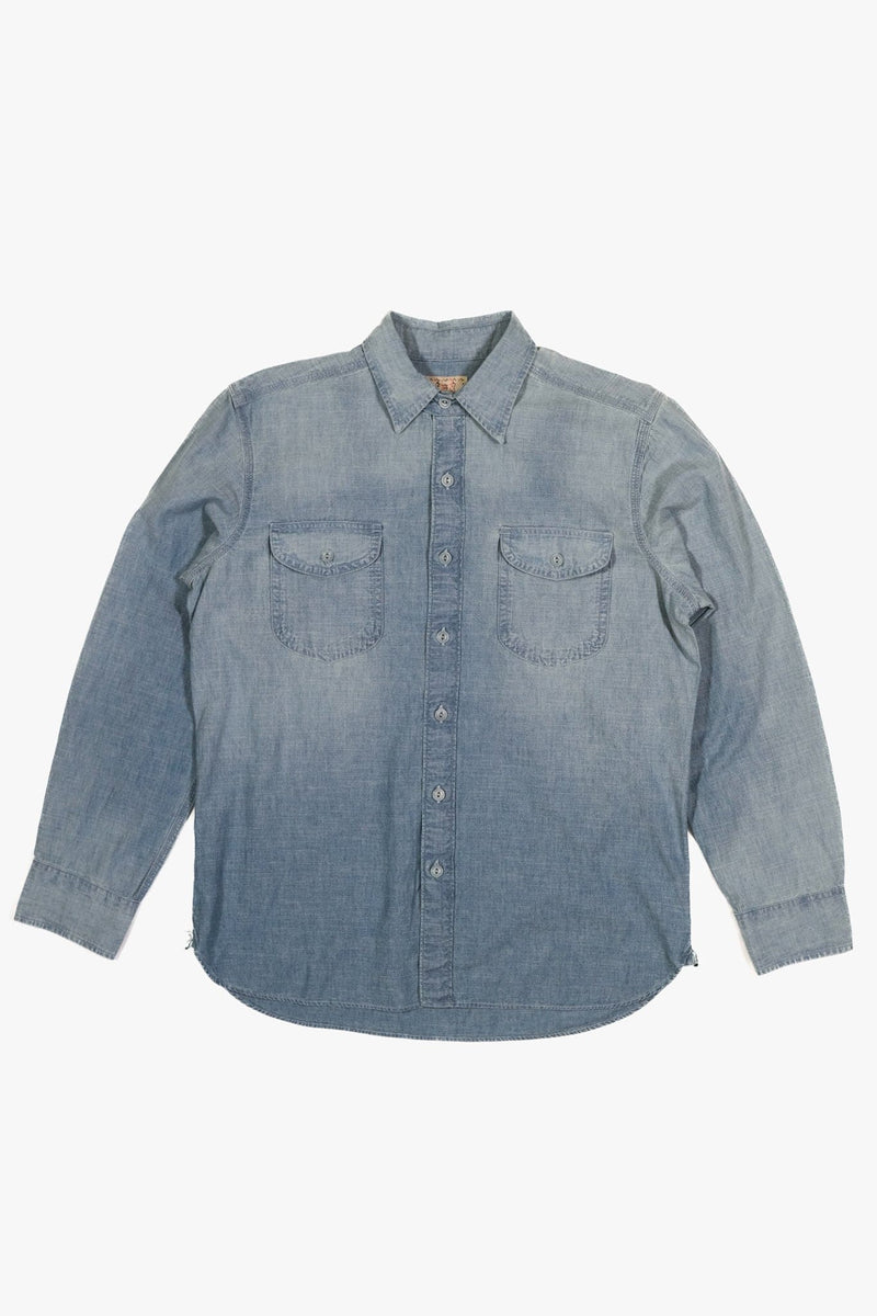 Chambray Workshirt - Sunfaded Indigo - Lazy Sun