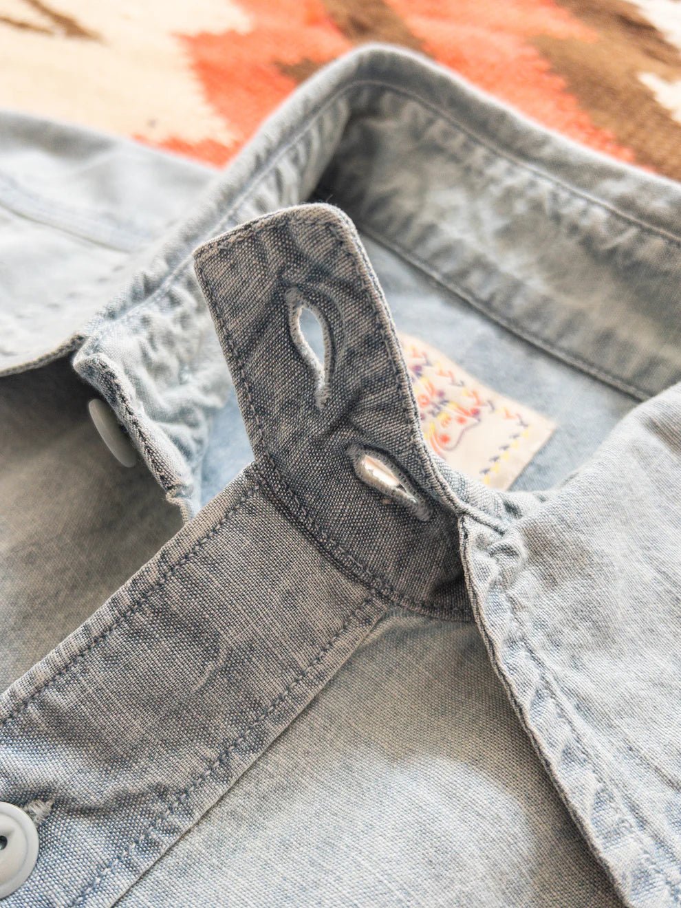Chambray Workshirt - Washed and Sunfaded Indigo