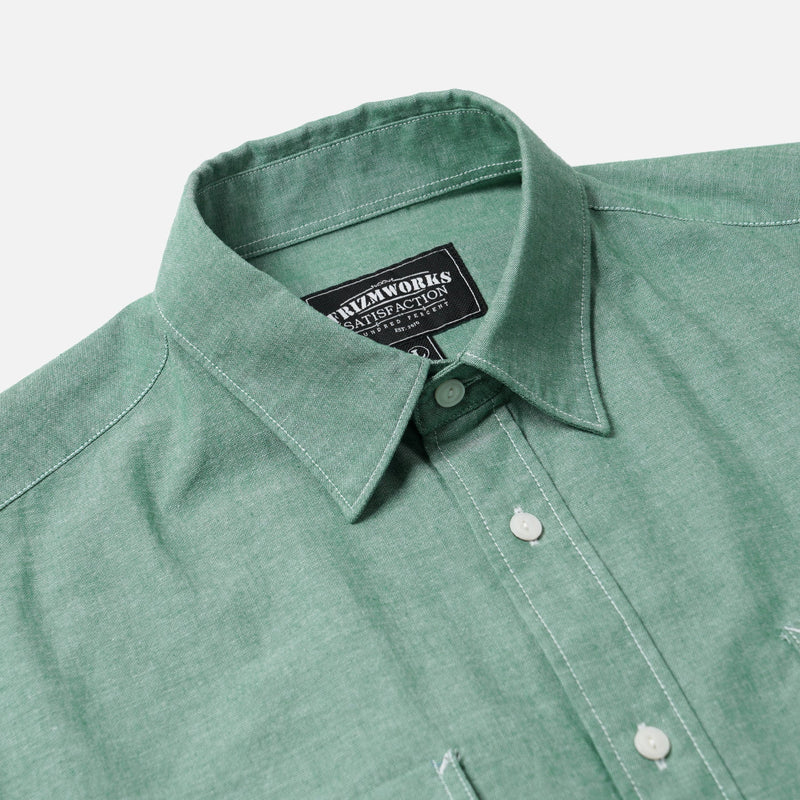 Cigarette Pocket Chambray Shirt - Green - Lazy Sun
