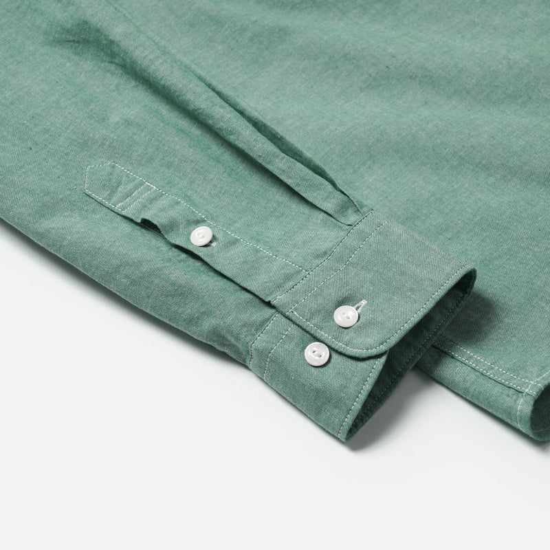 Cigarette Pocket Chambray Shirt - Green - Lazy Sun