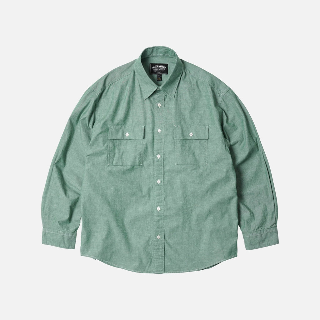 Cigarette Pocket Chambray Shirt - Green