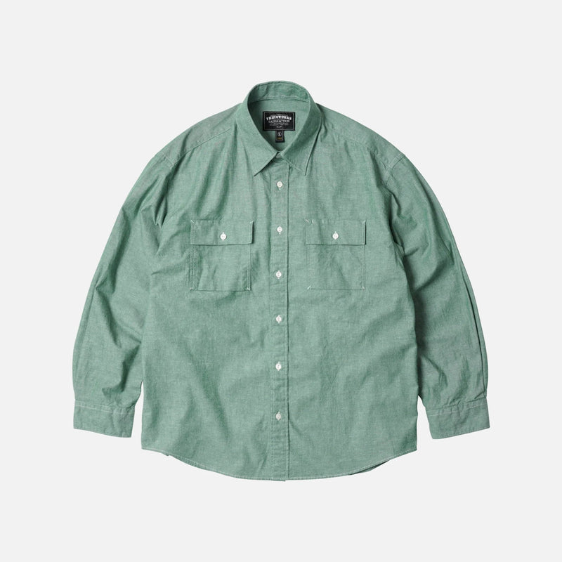 Cigarette Pocket Chambray Shirt - Green - Lazy Sun