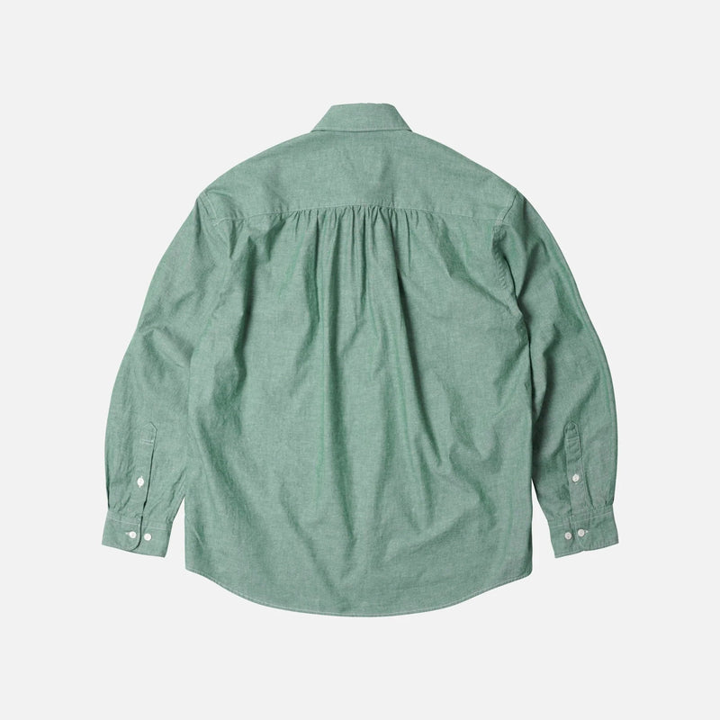 Cigarette Pocket Chambray Shirt - Green - Lazy Sun