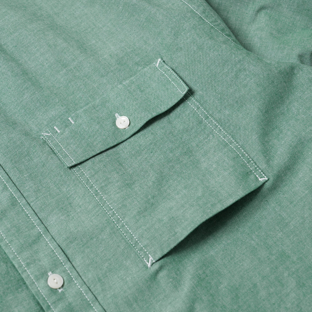 Cigarette Pocket Chambray Shirt - Green