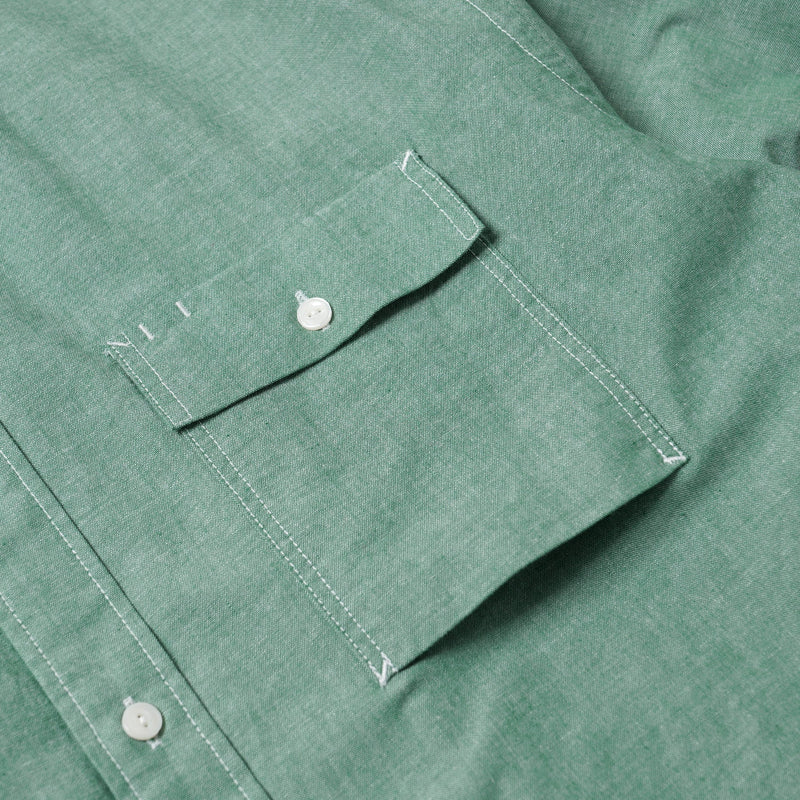 Cigarette Pocket Chambray Shirt - Green - Lazy Sun