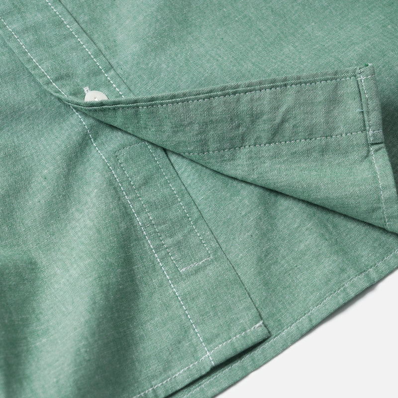 Cigarette Pocket Chambray Shirt - Green - Lazy Sun