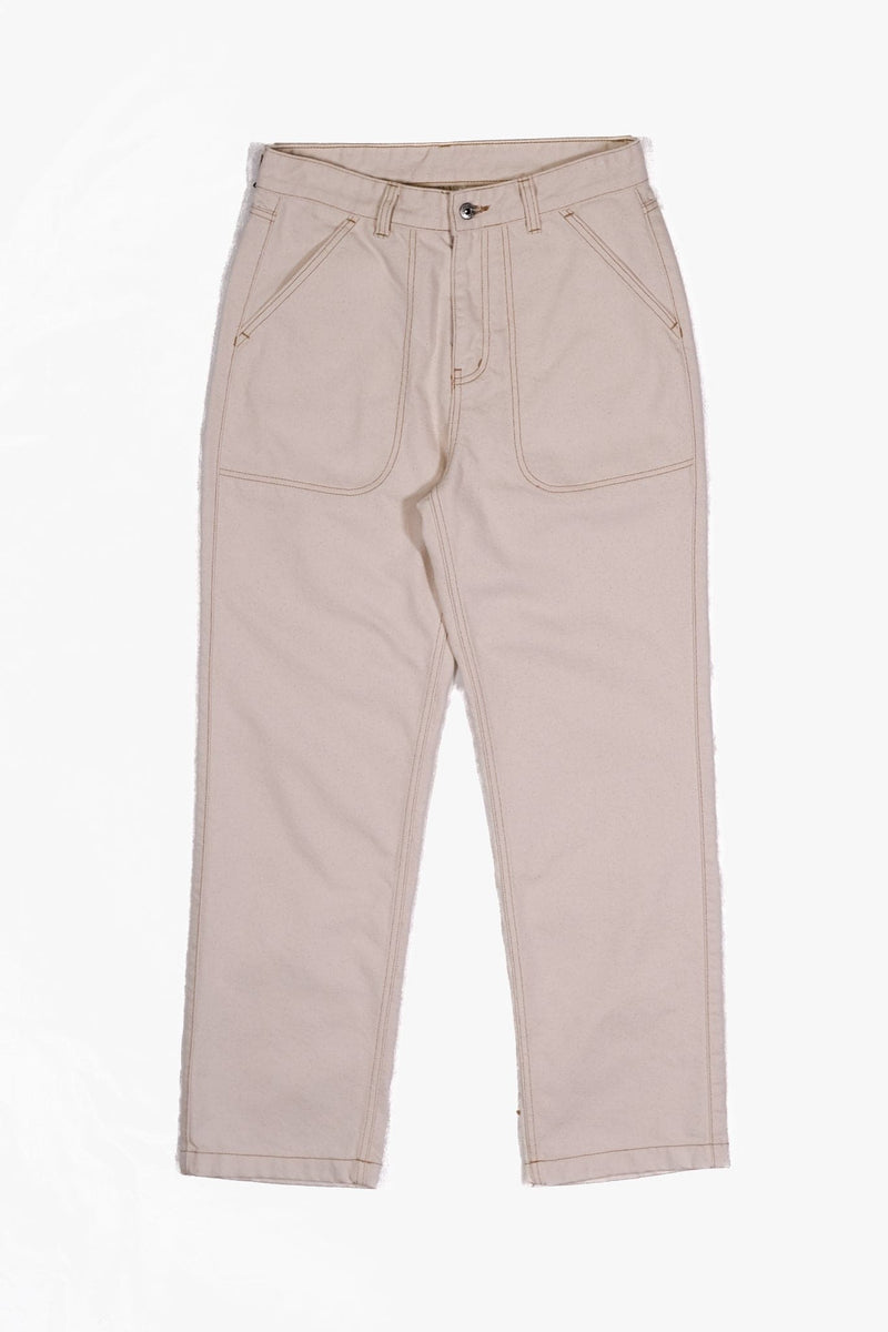 Cotton Cp Wide Denim Pants - Natural - Lazy Sun