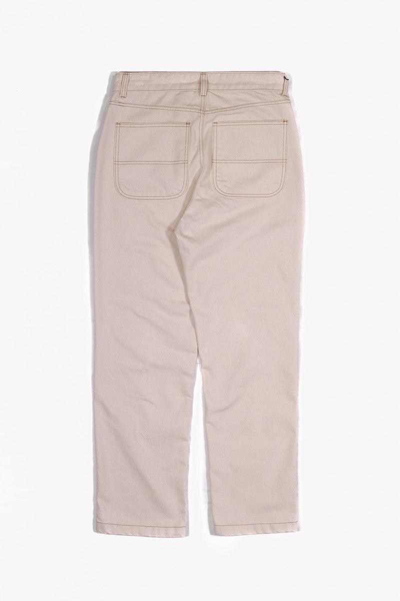 Cotton Cp Wide Denim Pants - Natural - Lazy Sun