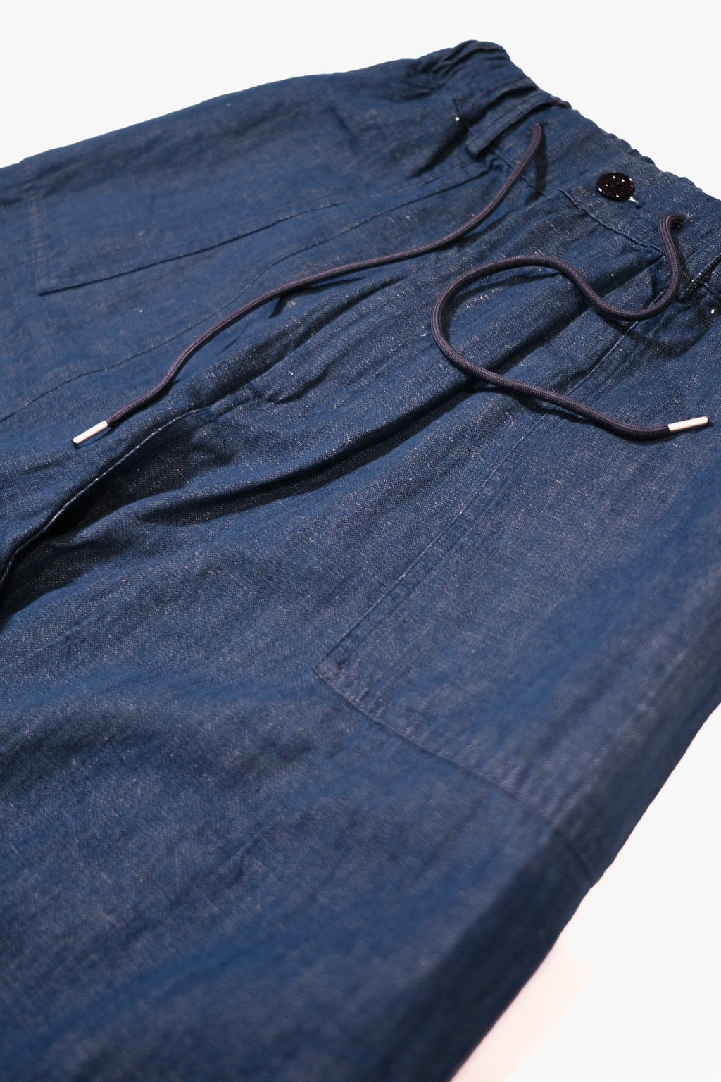 Cotton Denim Balloon Pants - Blue