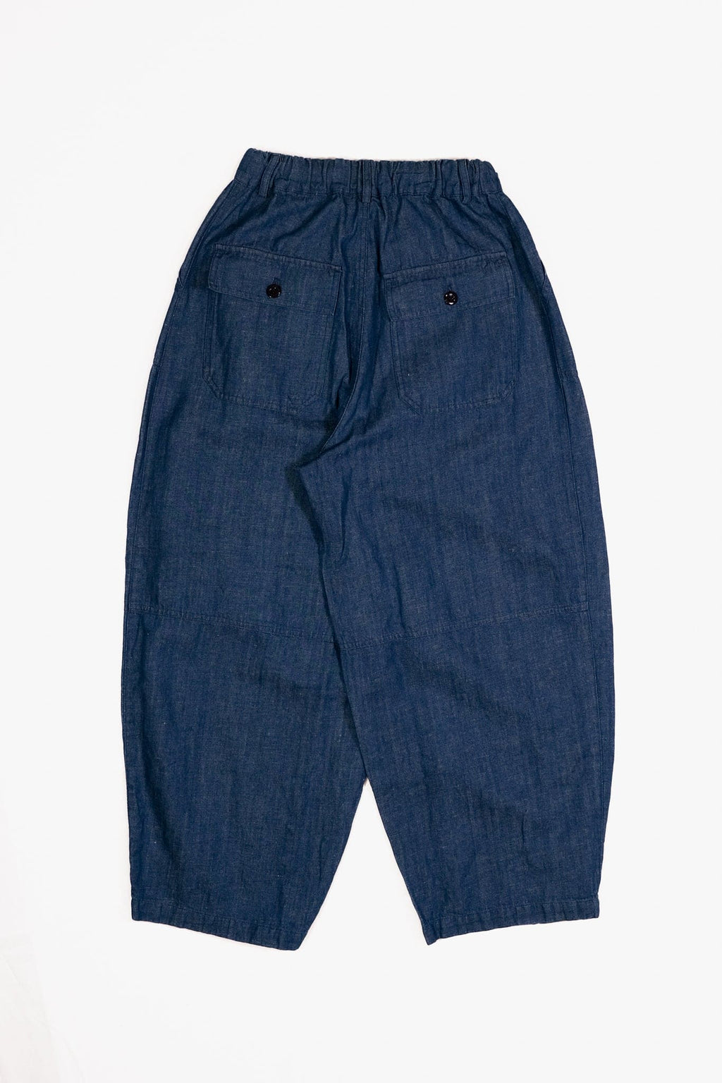 Cotton Denim Balloon Pants - Blue