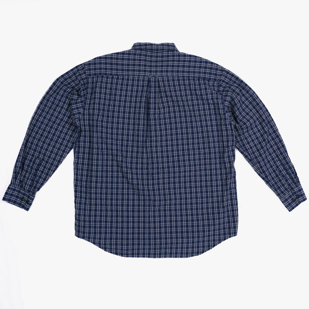 Cotton Seersucker Checked Shirt - Blue South