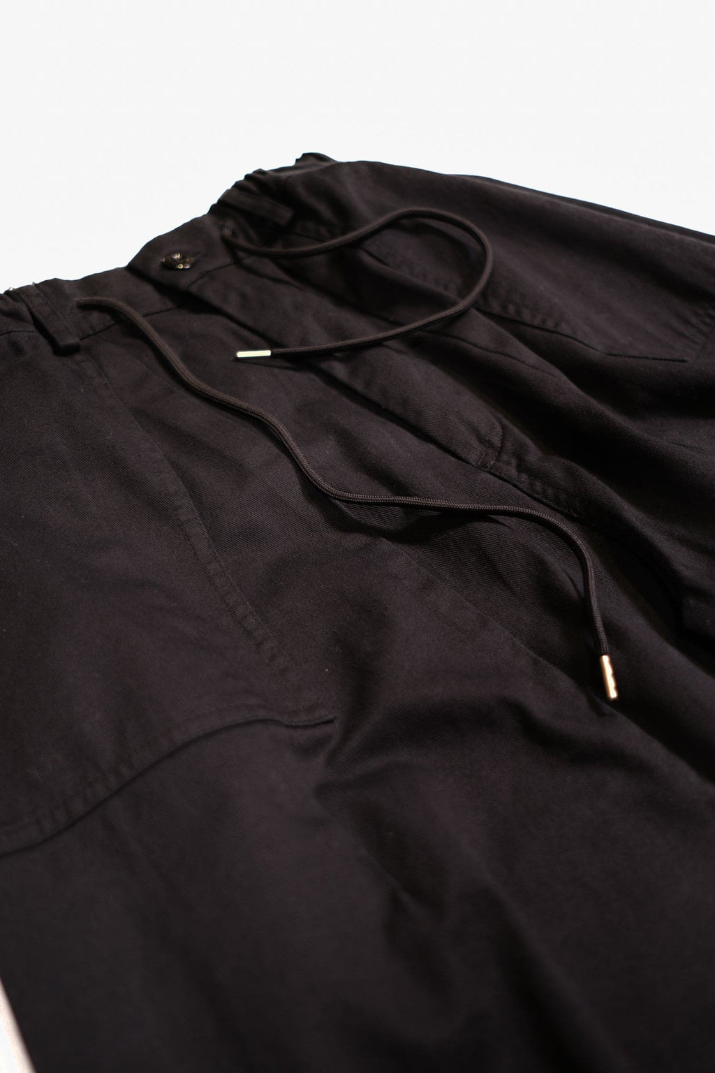 Cotton Twill Balloon Pants - Black