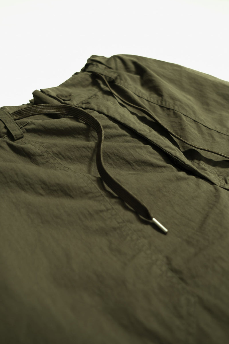 Cotton/Nylon Nib Fatigue Shorts - Olive - Lazy Sun