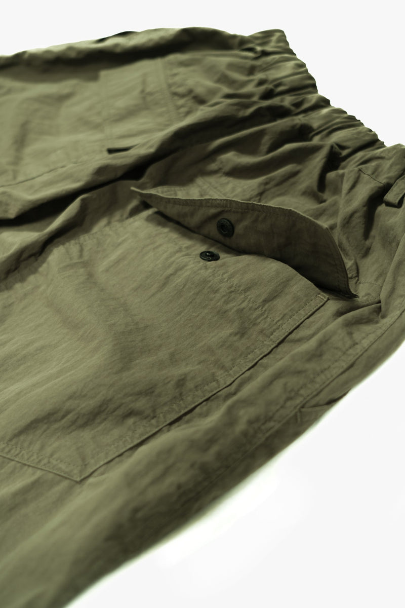 Cotton/Nylon Nib Fatigue Shorts - Olive - Lazy Sun
