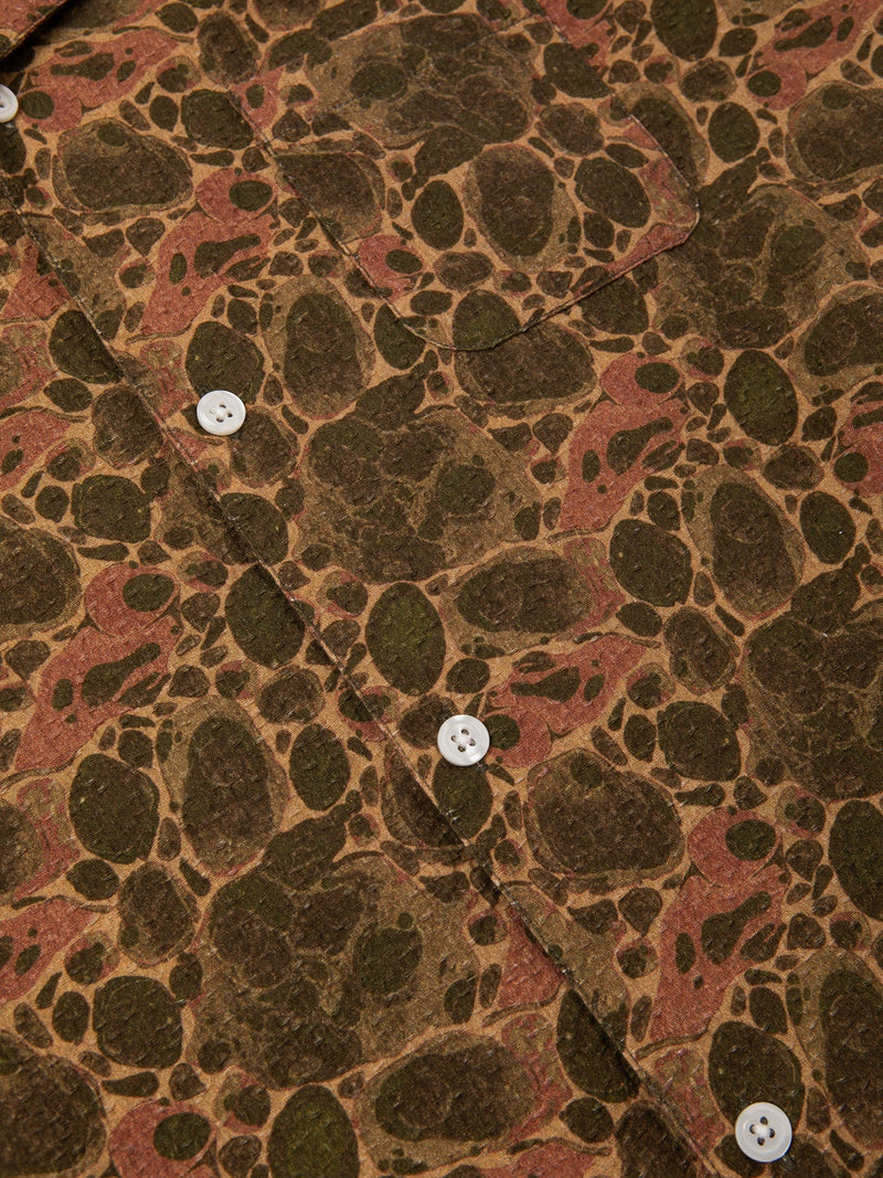 Crammond Shirt - Olive Marble Print - Lazy Sun