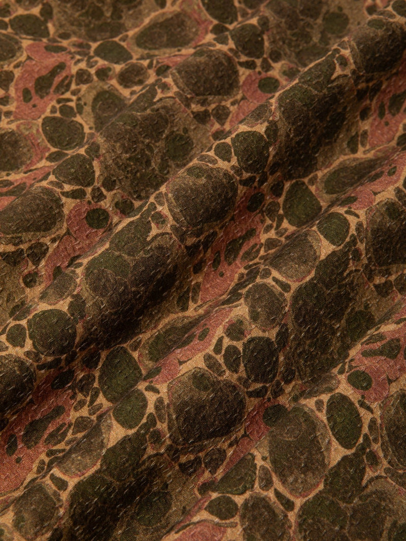 Crammond Shirt - Olive Marble Print - Lazy Sun