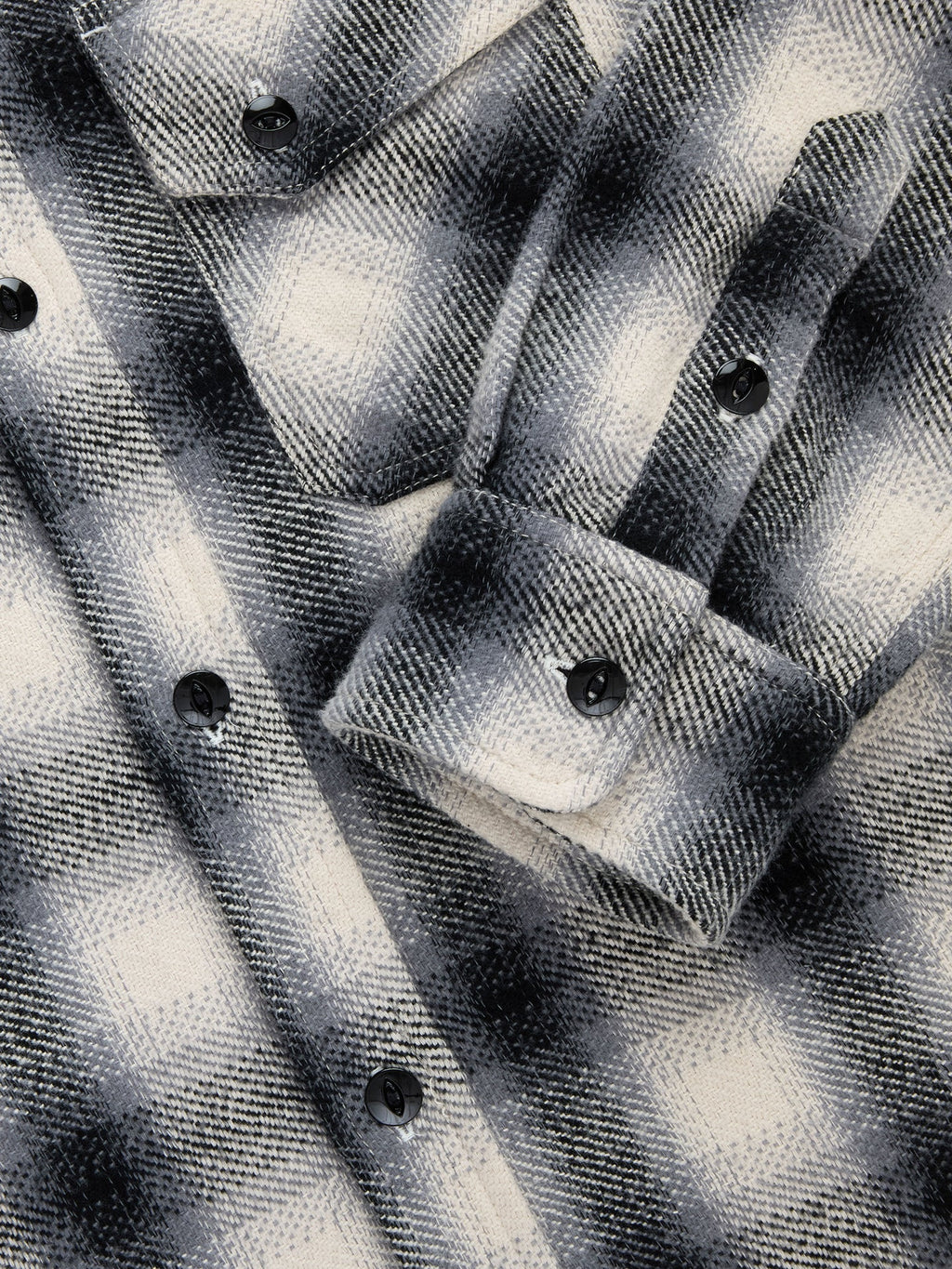Crosscut Flannel - Cream/Black Plaid