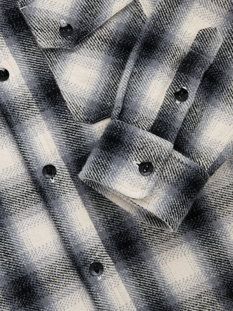 Crosscut Flannel - Cream/Black Plaid - Lazy Sun