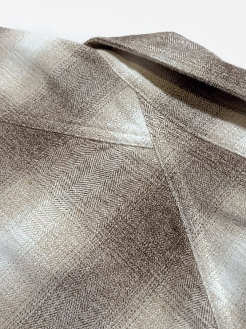Crosscut Flannel - Sand Ombre Plaid - Lazy Sun