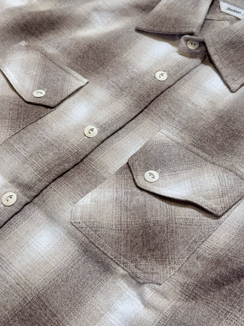 Crosscut Flannel - Sand Ombre Plaid - Lazy Sun