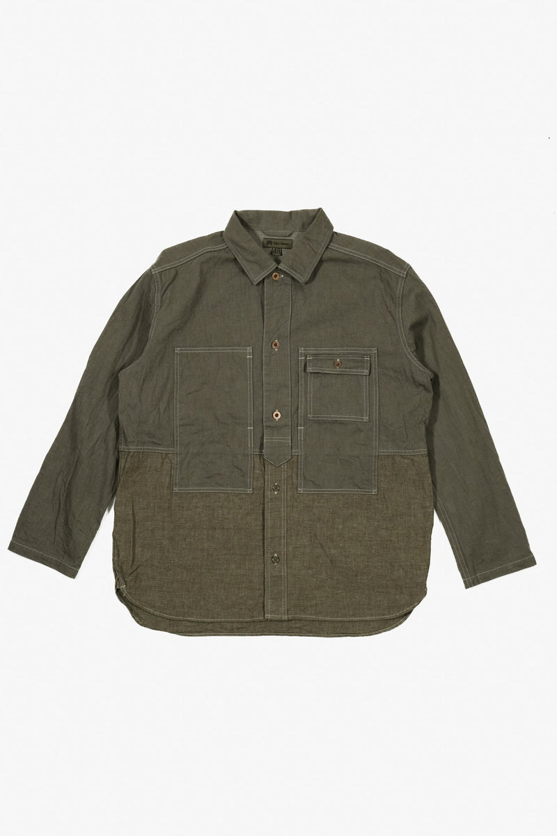 Denim Utility Shirt Type 2 - Green - Lazy Sun
