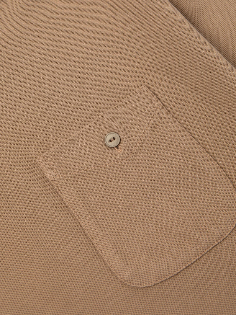 Dunn Oversized Polo - Tan Pique - Lazy Sun