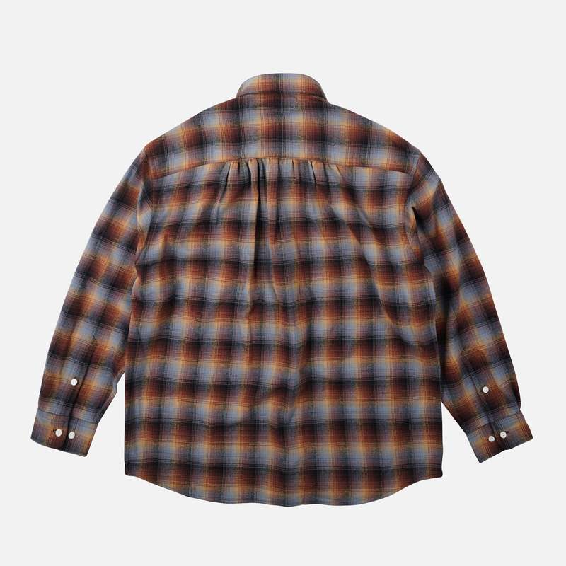 Flannel Check Work Shirt - Brown Sky