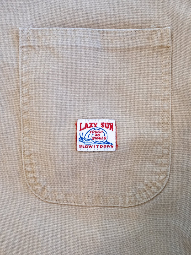 Flannel Lined Chore Coat - Washed Khaki - Lazy Sun