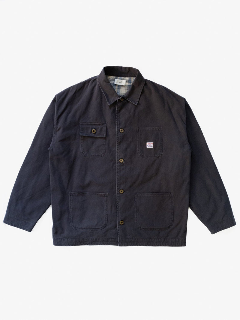 Flannel Lined Chore Coat - Washed Navy - Lazy Sun
