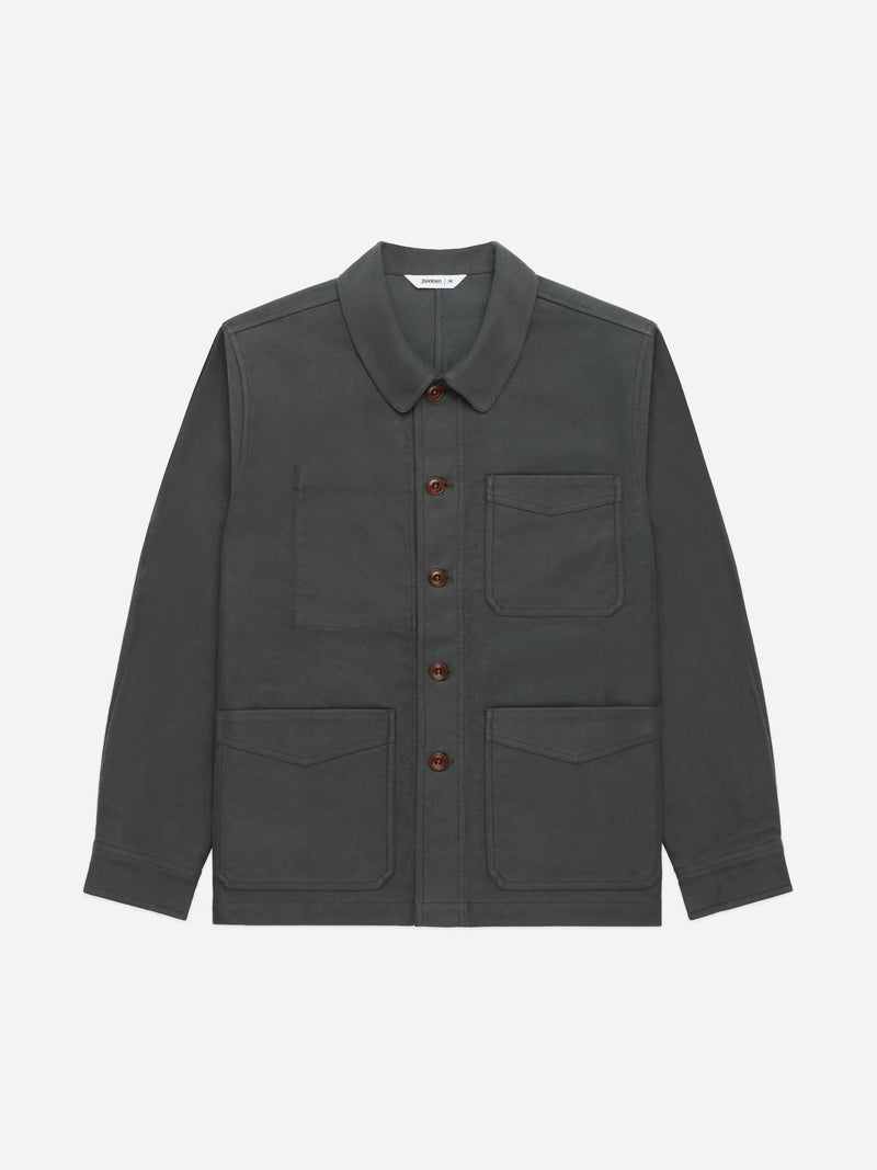 French Work Jacket - Grey Moleskin - Lazy Sun