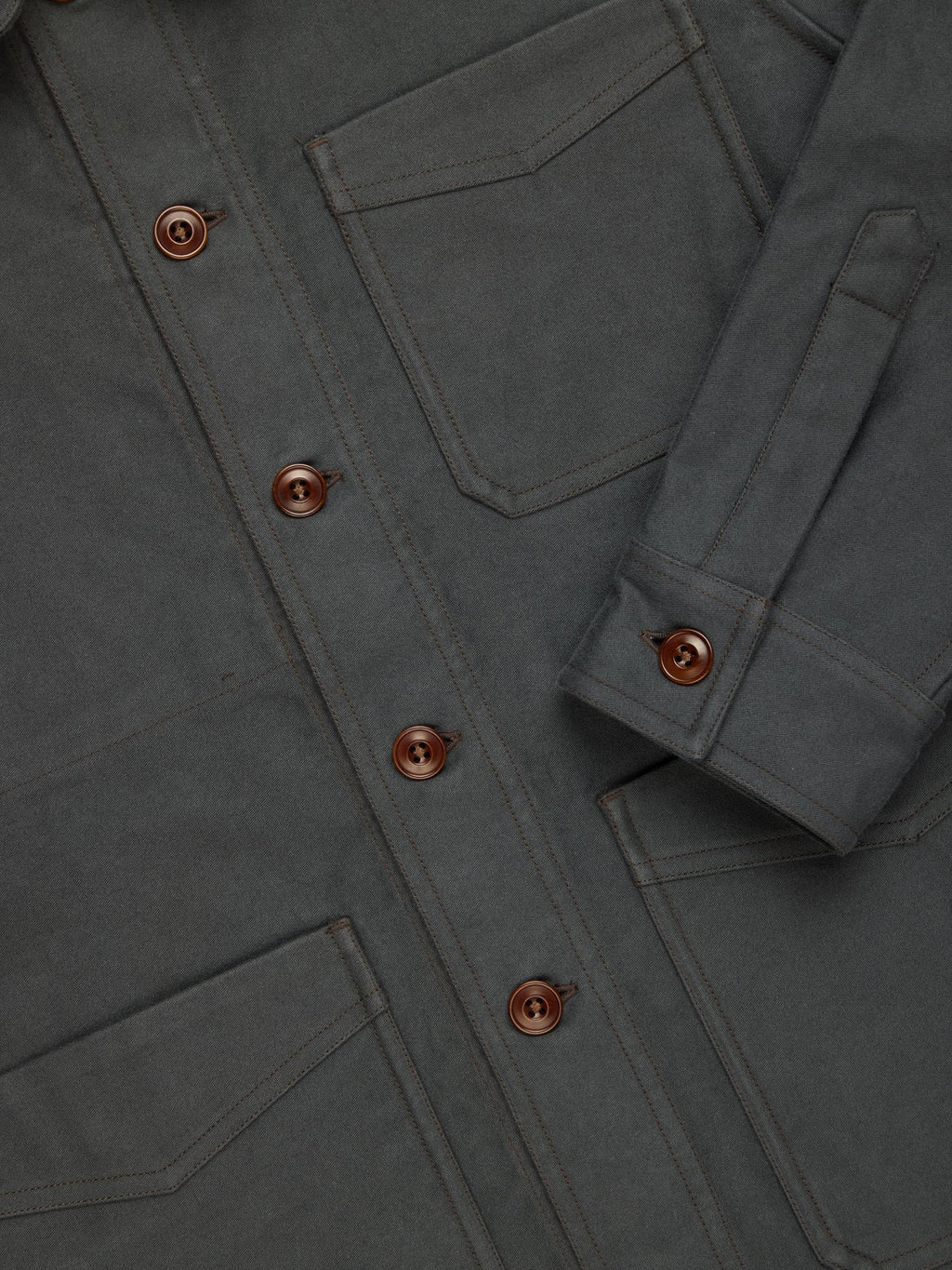 French Work Jacket - Grey Moleskin
