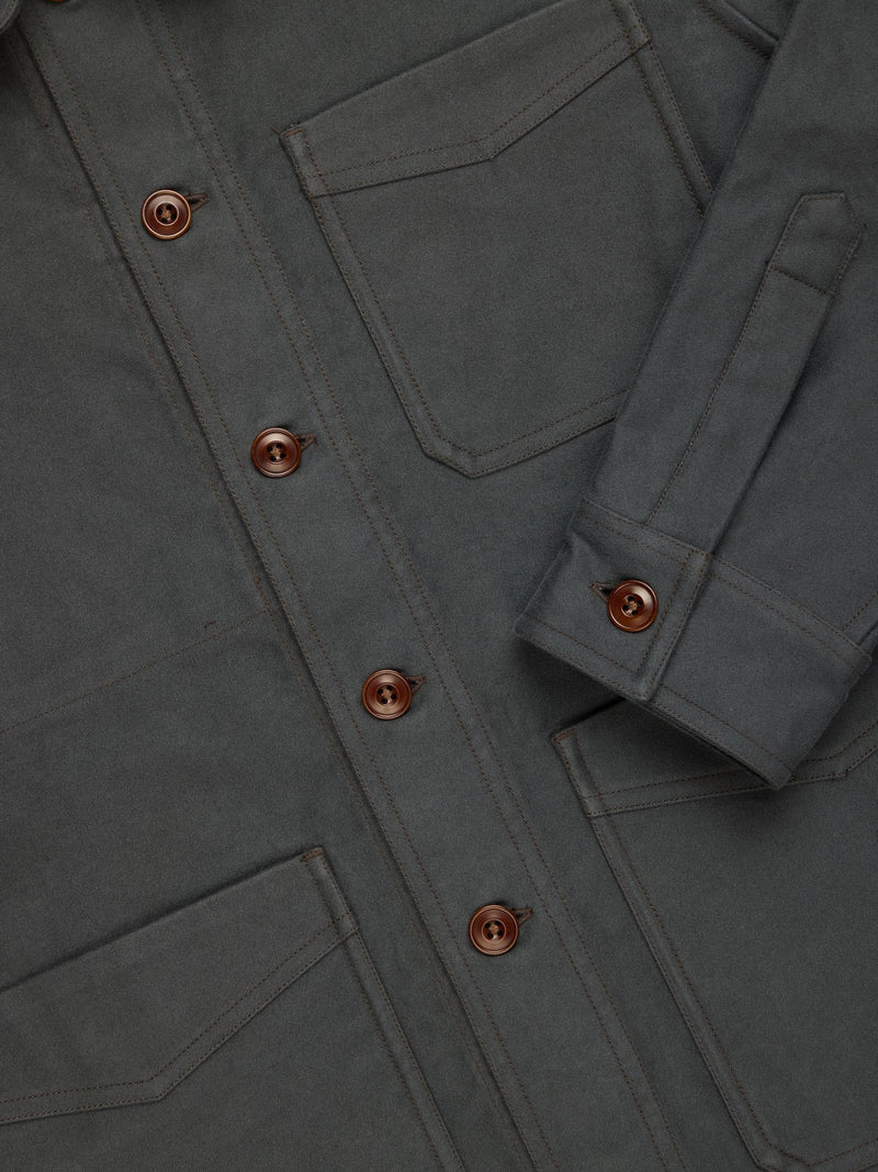 French Work Jacket - Grey Moleskin - Lazy Sun