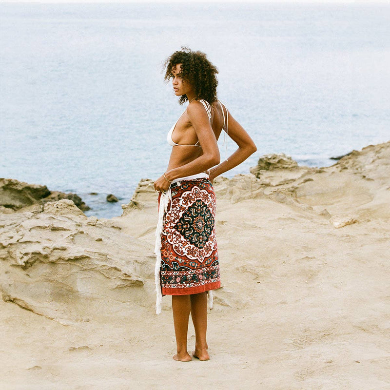 Haven Beach Towel - Burgundy - Lazy Sun