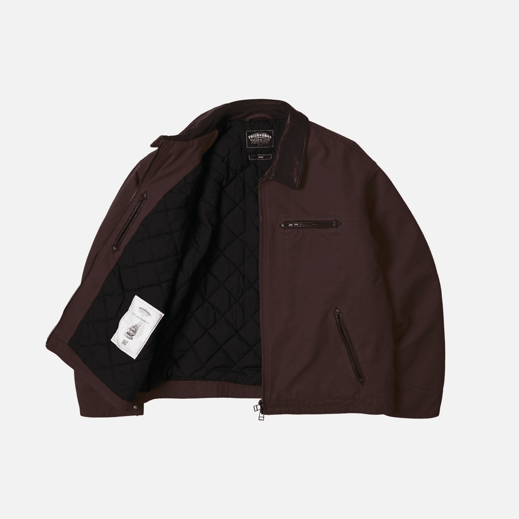 Heavy Canvas Destroyed Work Jacket - Mud