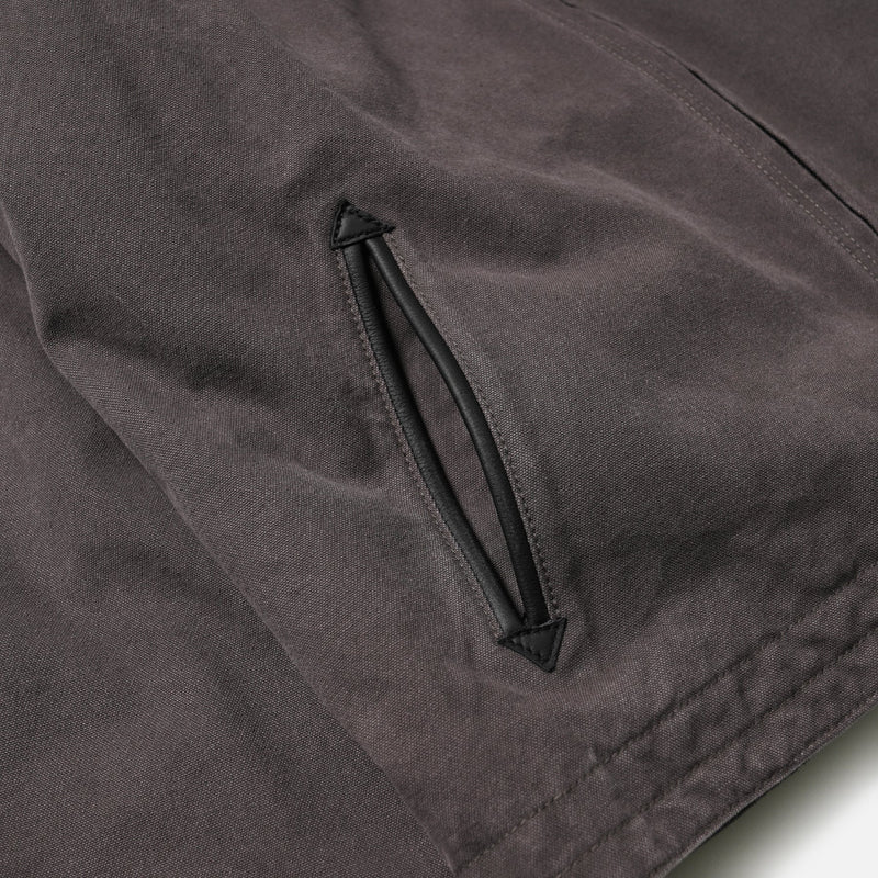 Heavy Canvas Destroyed Work Jacket - Mud - Lazy Sun