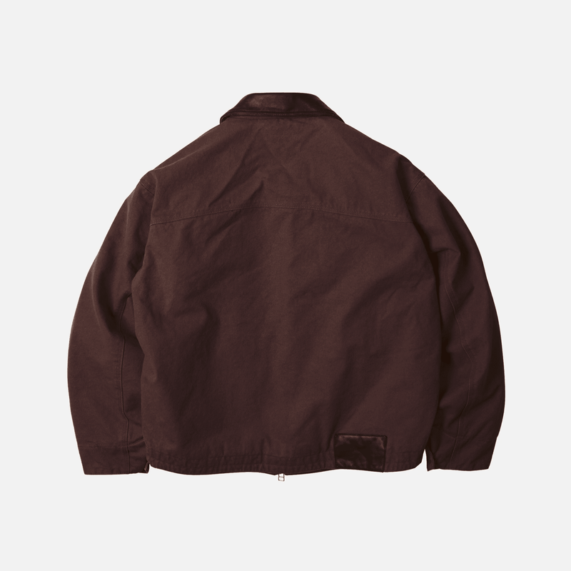 Heavy Canvas Destroyed Work Jacket - Mud - Lazy Sun