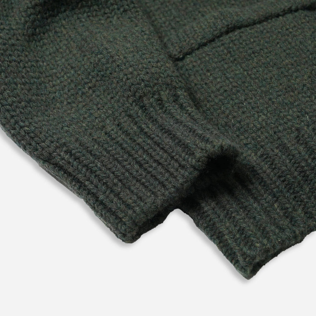 Heavy Cowichan Zip-Up Cardigan - Forest Green